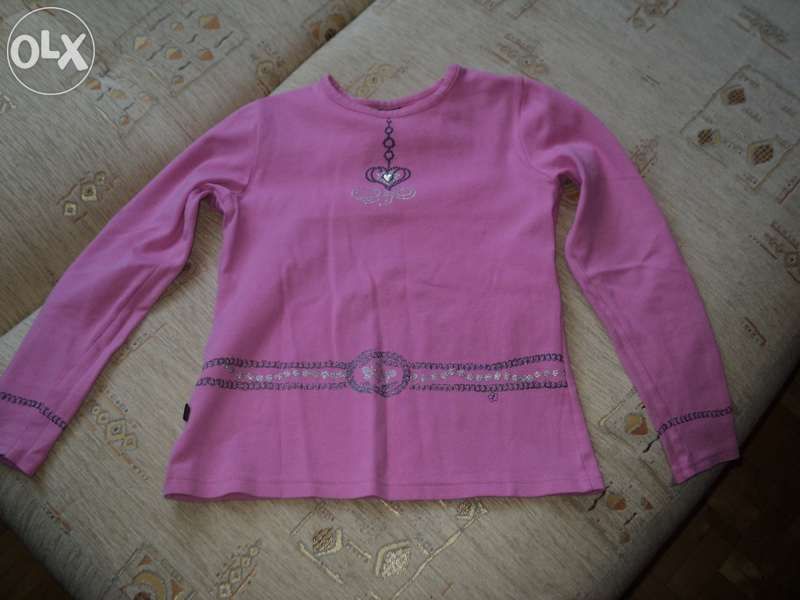 bluzka różowa falbanki długi rękaw roz. 146