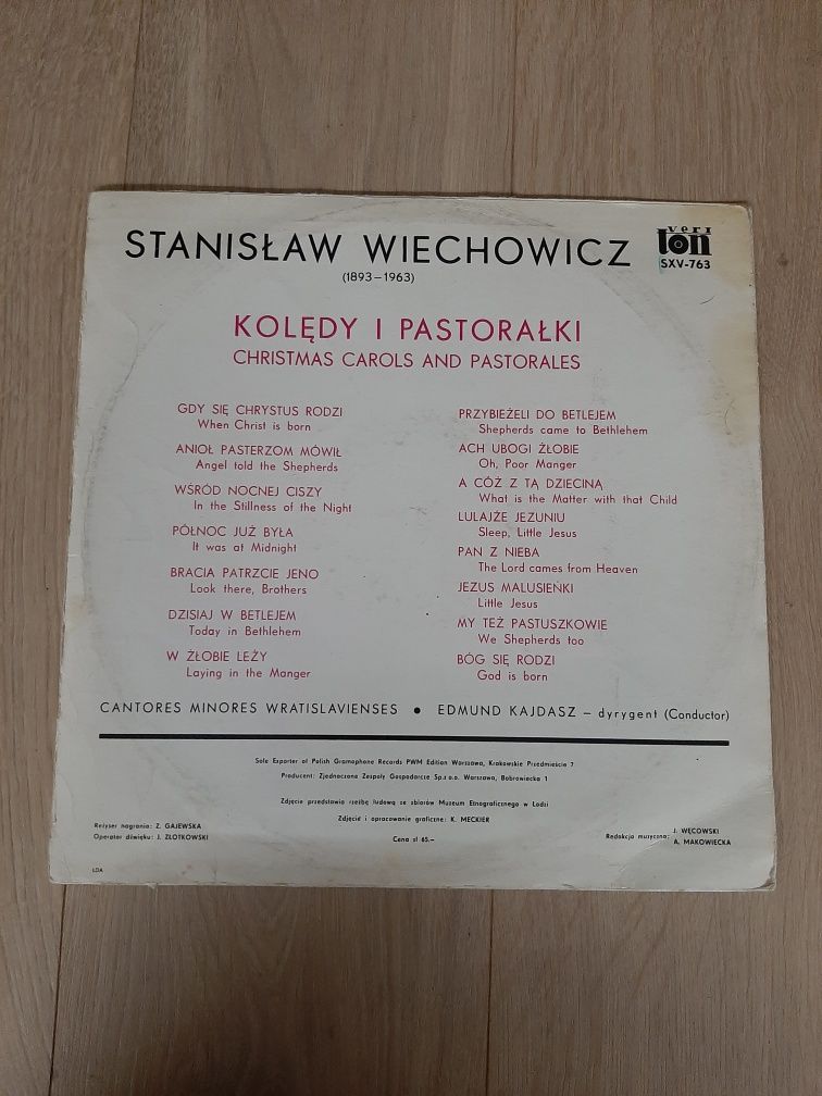 Kolędy i pastorałki- Stanisław Wiechowicz - płyta winylowa