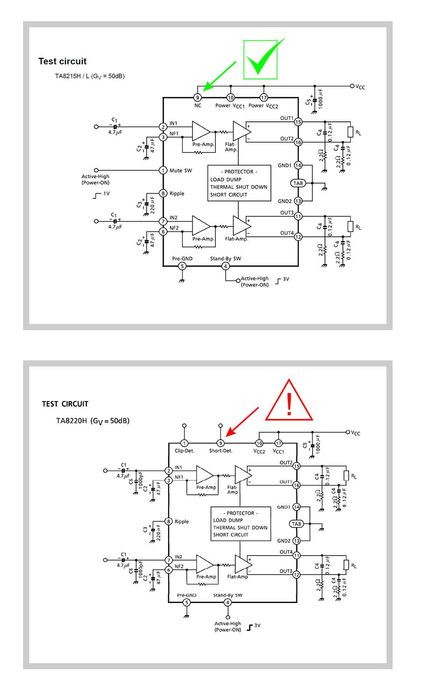Друкована плата для підсилювача на мікросхемі Toshiba TA8215H