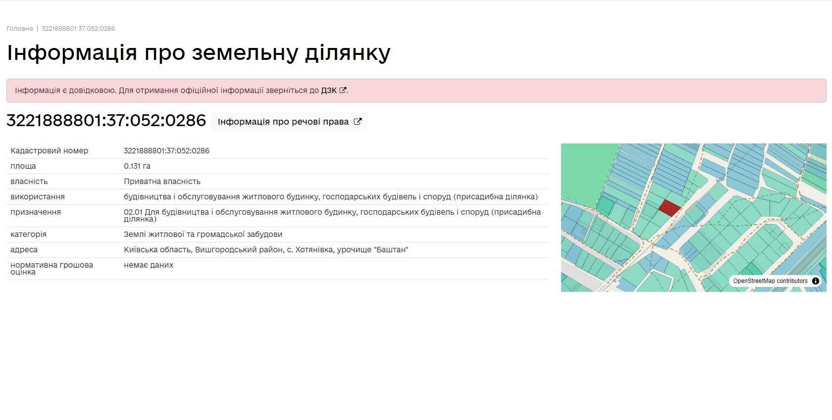 Продам землю в с. Хотянівка Вишгородського р-ну під забудову 13 соток