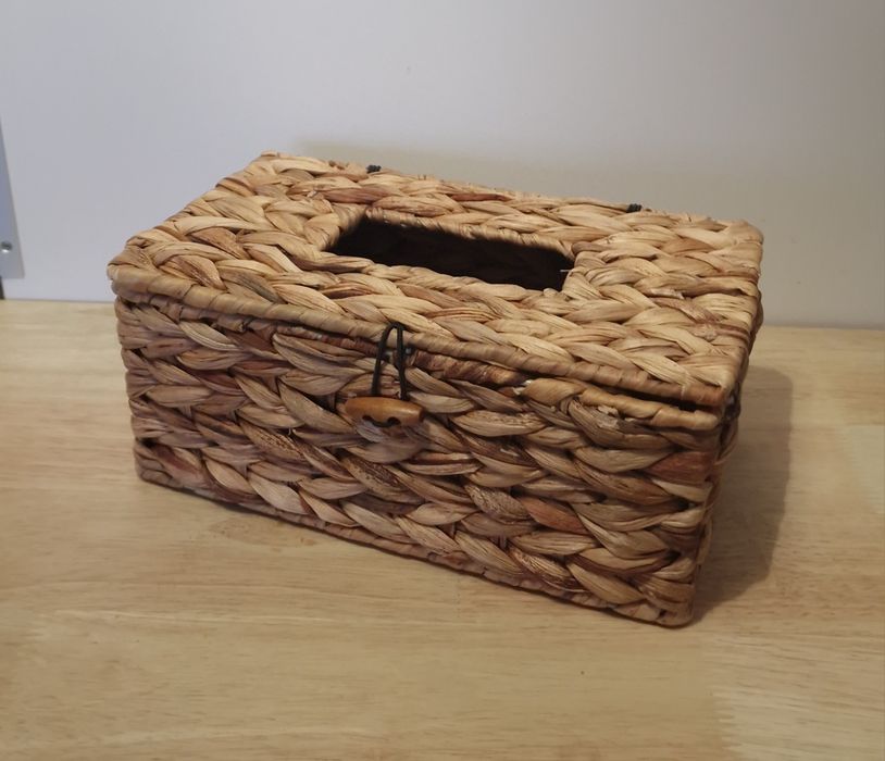 Wiklinowe pudełko pojemnik na chusteczki vintage boho retro