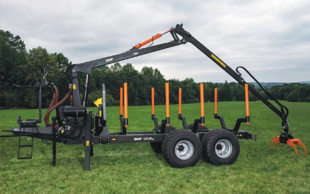 Przyczepa zrywkowa BMF  10Ton Żuraw 7,2m Udźwig 1100kg NOWA 2023R