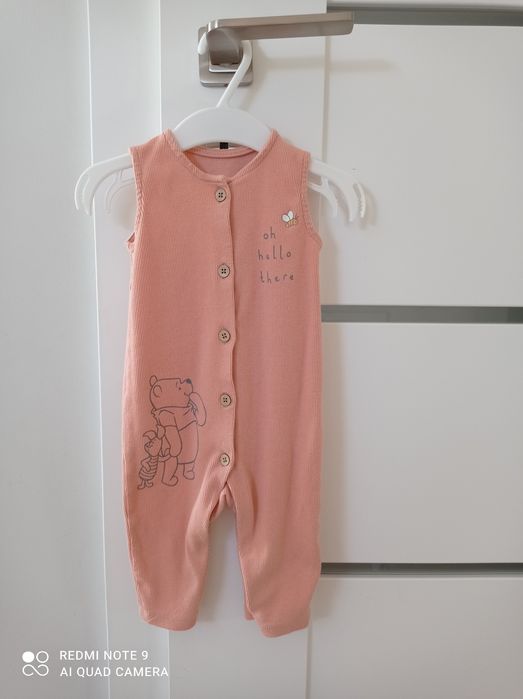 Rampers prążkowany morelowy/pudrowy róż 62-68 George