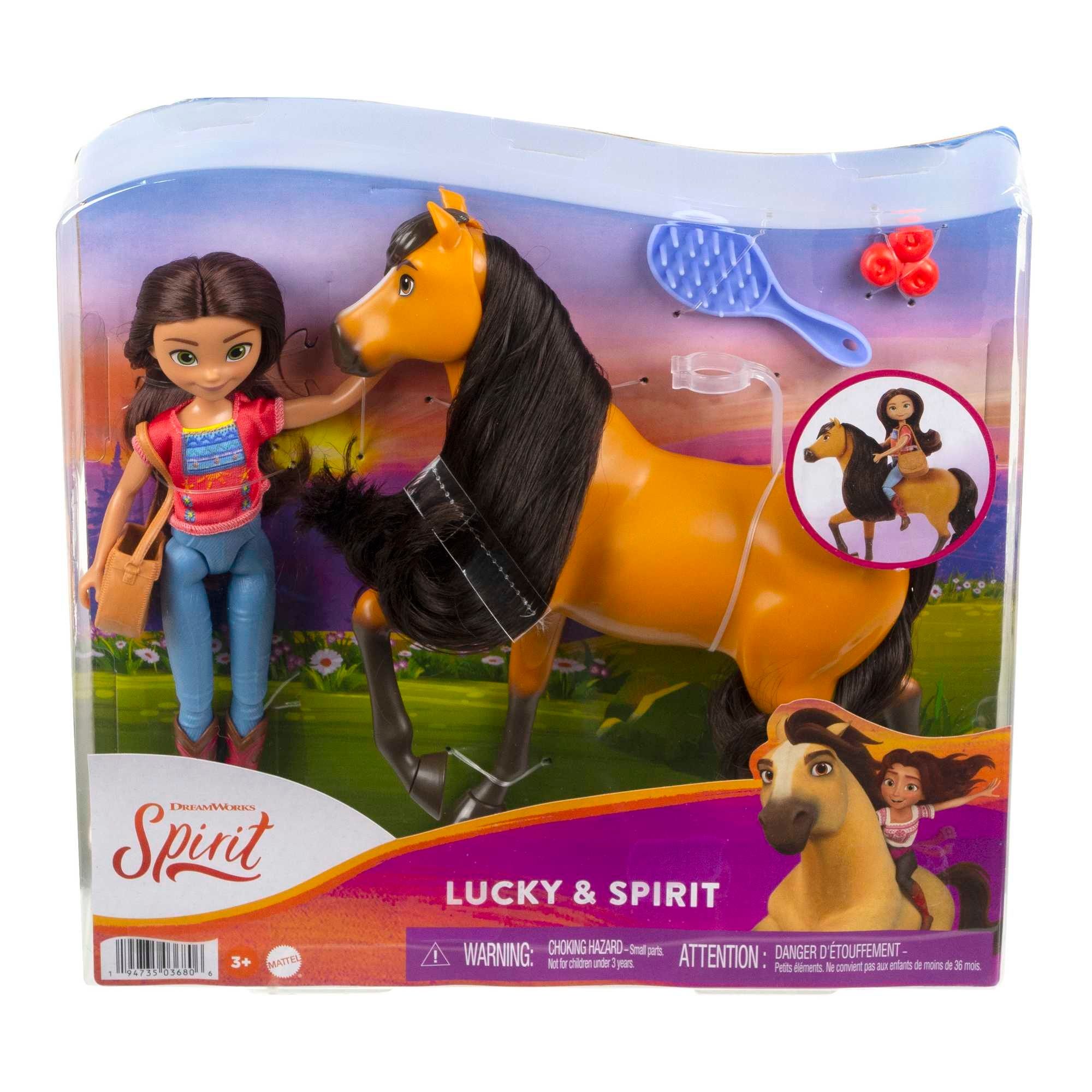mustang duch wolności lalka lucky + koń spirit