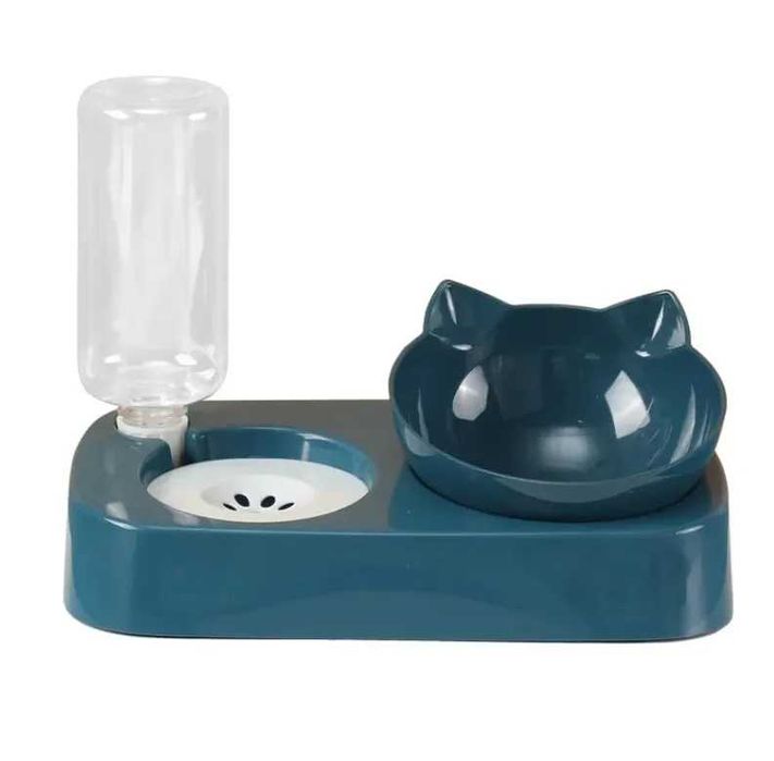 Miska dla psa kota podwójna z dozownikiem 2W1