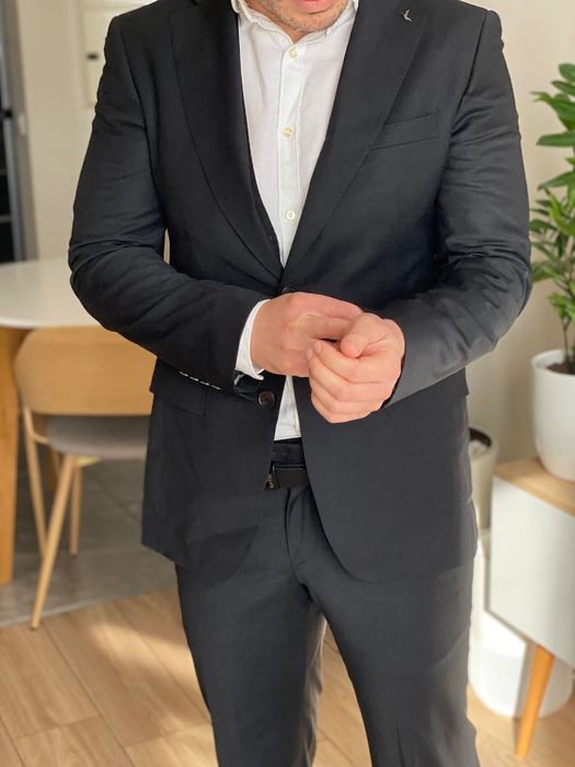 Чоловічий класичний люксовий костюм з жилеткою, 88% шерсть