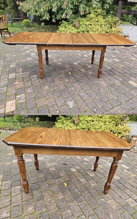 Dębowy Stolik Stół rozkładany- lite drewno po rozłożeniu dł. 232cm