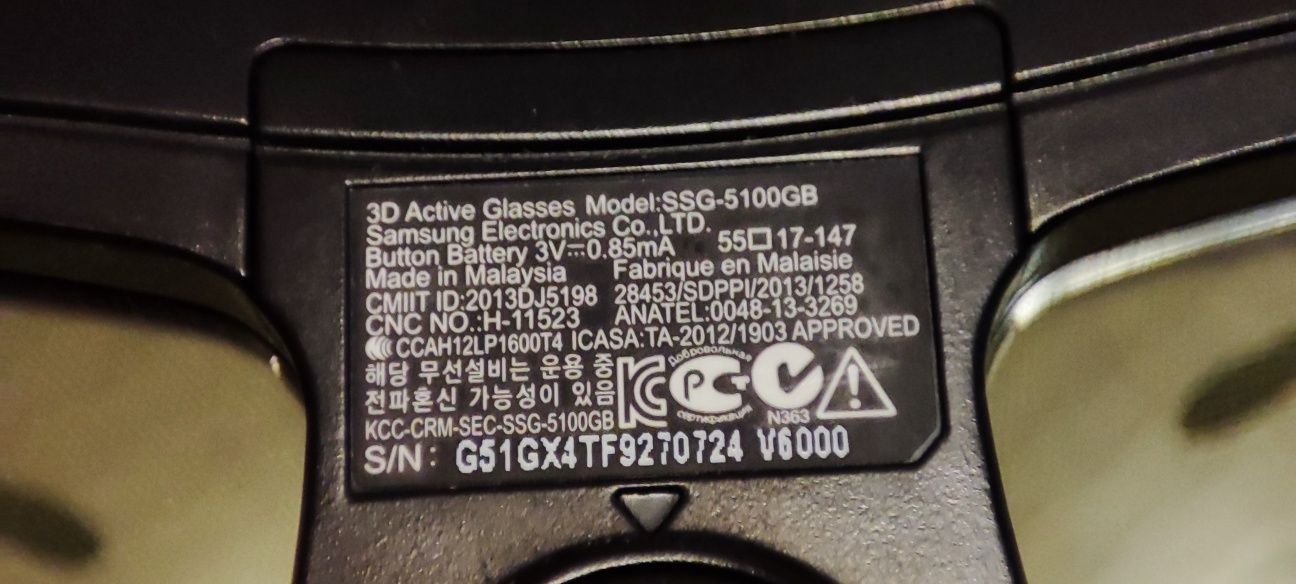 4x okulary 3D aktywne Samsung mod. SSG 5100GB