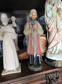 Stara figurka Święty Jan Maria Vianney proboszcz z Ars