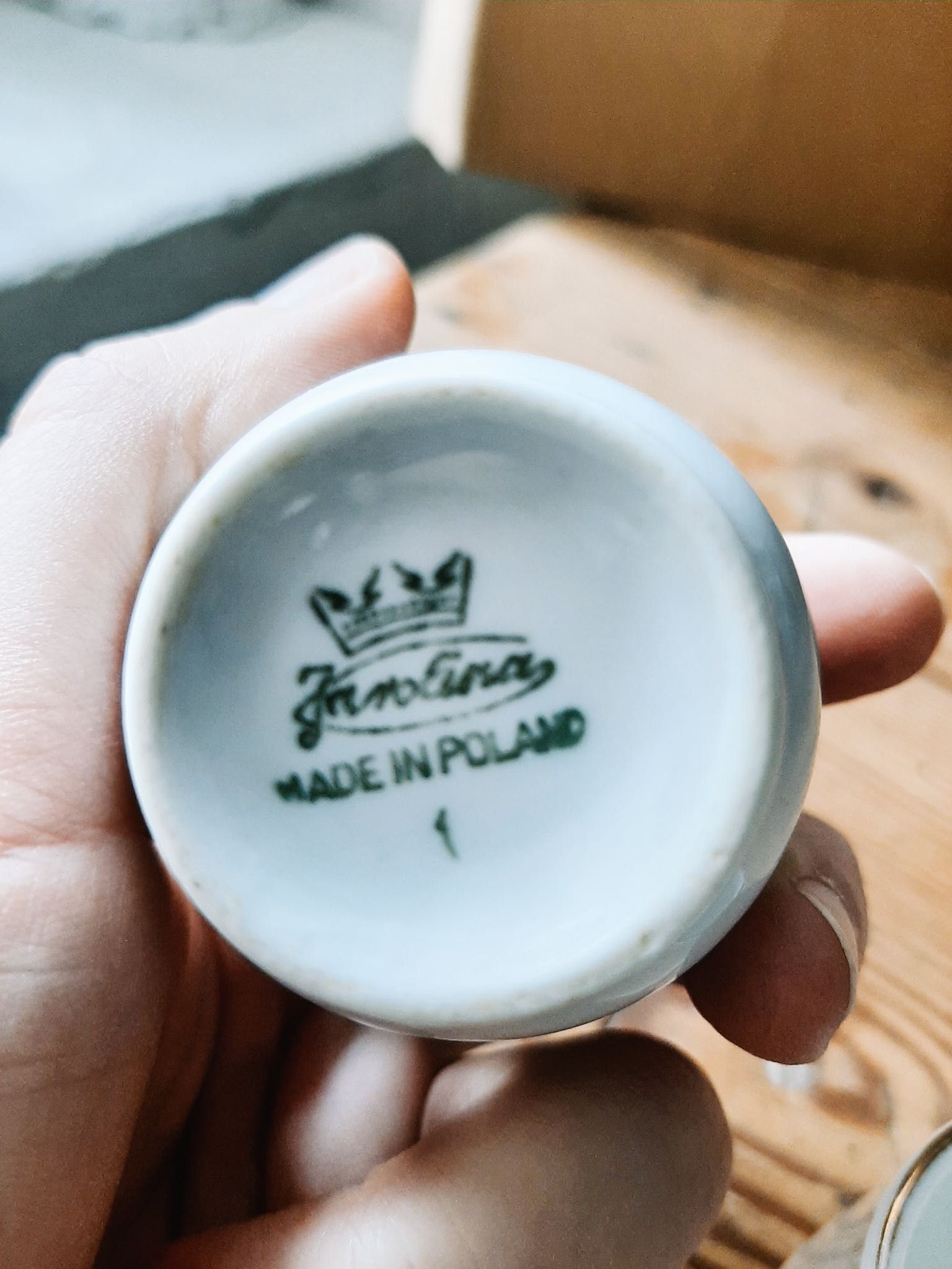 Kieliszki na jajka porcelana Karolina vintage prl