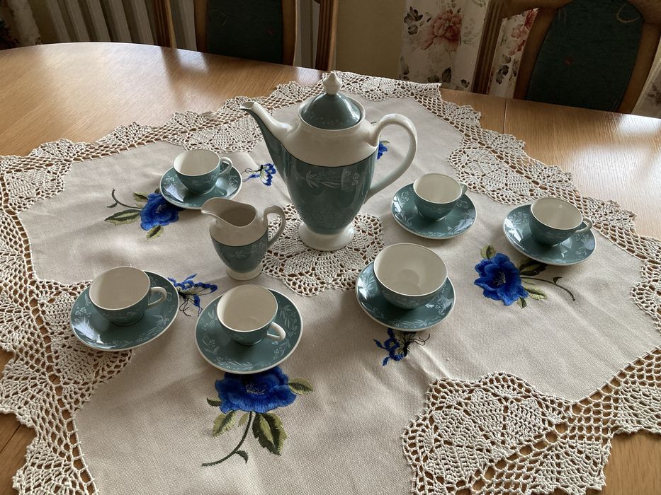 Serwis kawowy Royal Doulton Cascade, vintage, retro