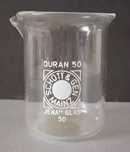 Copo vidro térmico para Lab.  Schott & Gen Mainz Duran 50 Jena Glas