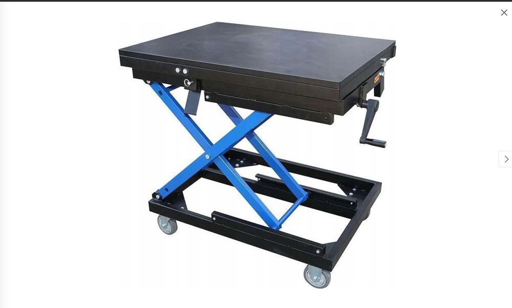 Stół podnośnikowy nożycowy z obrotowymi kółkami gumowymi do 68kg