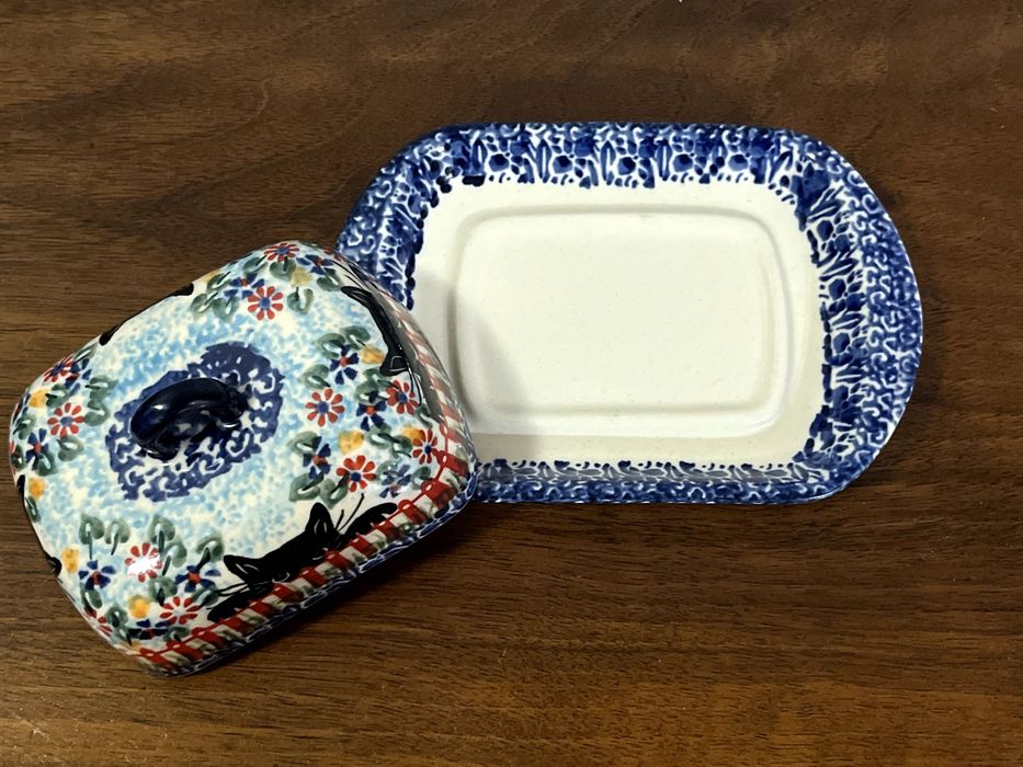 Maselnica Bolesławiec unikatowy wzór koty