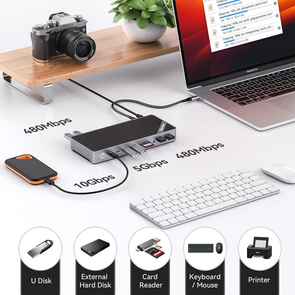 Minisopuru MD6950B 4К 120Вт DispayLink Док-станция/ USB Концентратор