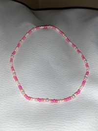 Naszyjnik perły korale białe różowe koraliki