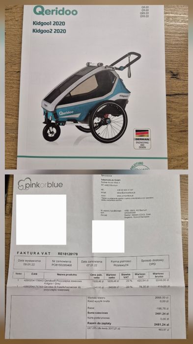 Przyczepa rowerowa Qeridoo Kidgoo 1 szary