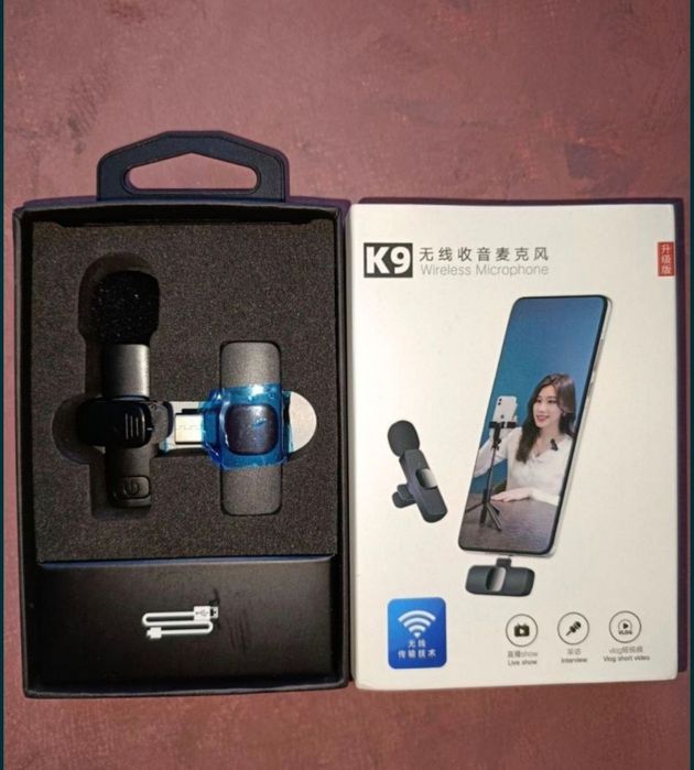 Беспроводной Микрофон K9 Бездротовий петличний мікрофон K9,