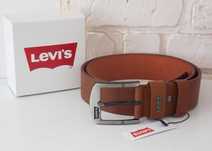 Коричневий ремінь шкіряний чоловічий Levis  / ремень мужской кожаный