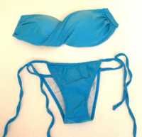 niebieski kostium kapielowy blekitny bikini 40 42XL z pushupem 75B L