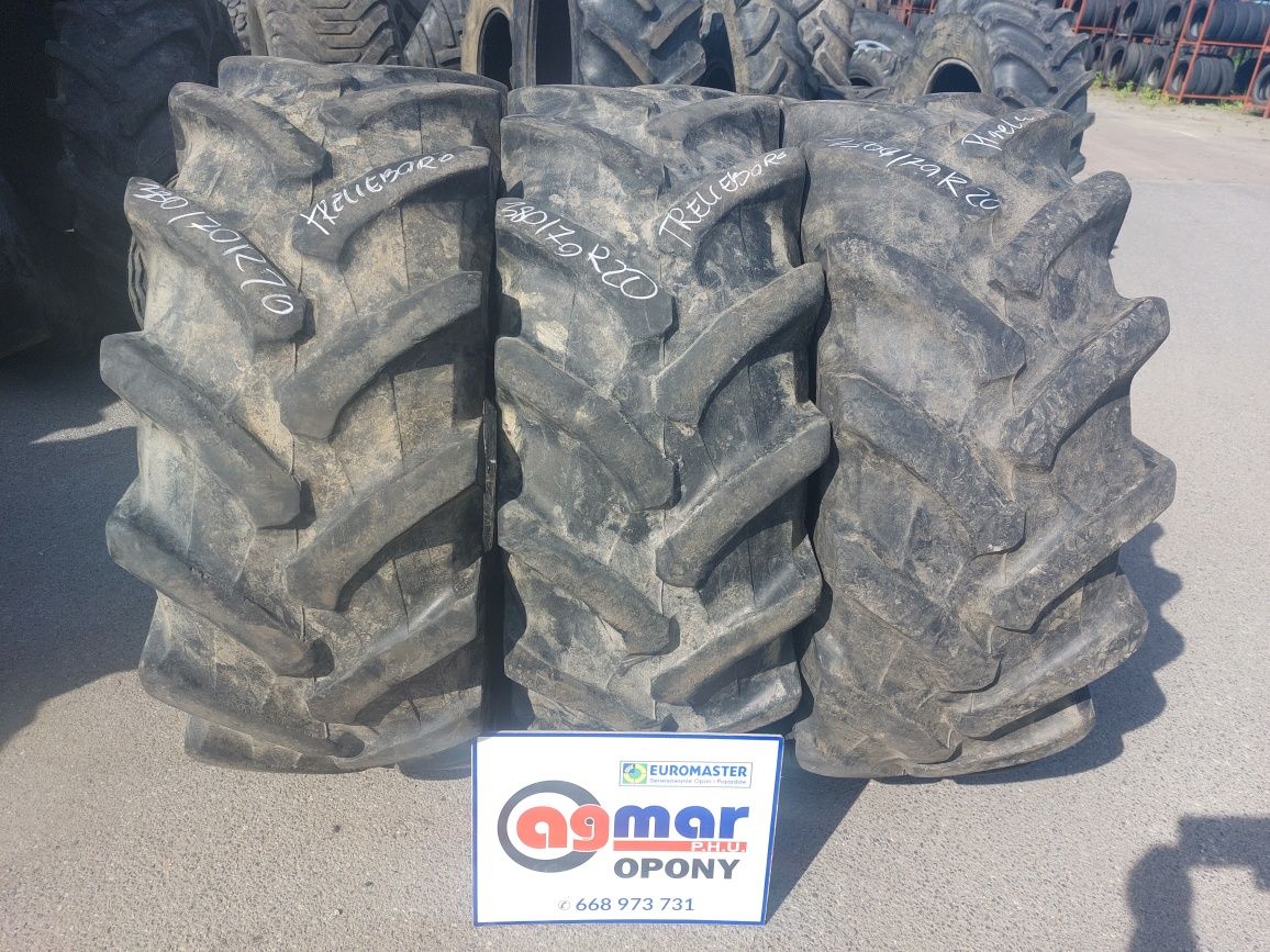 380/70R20 Trelleborg Pirelli opony używane rolnicze