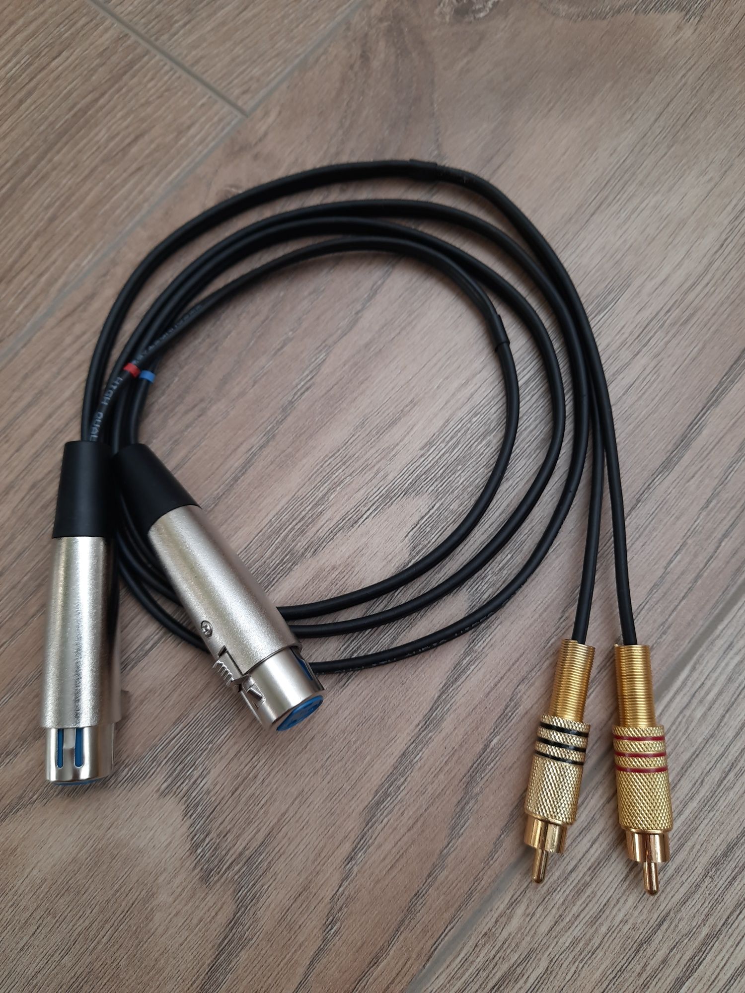 Кабель инструментальный 2 x XLR female 3 pin - 2 х RCA male