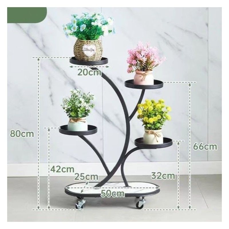 Kwietnik, regał na kwiaty metalowy na kółkach 50x 25x 80cm SZ43CZ