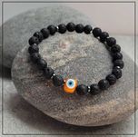 Bransoletka OKO PROROKA czarna lawa (pomarańczowa) – unisex