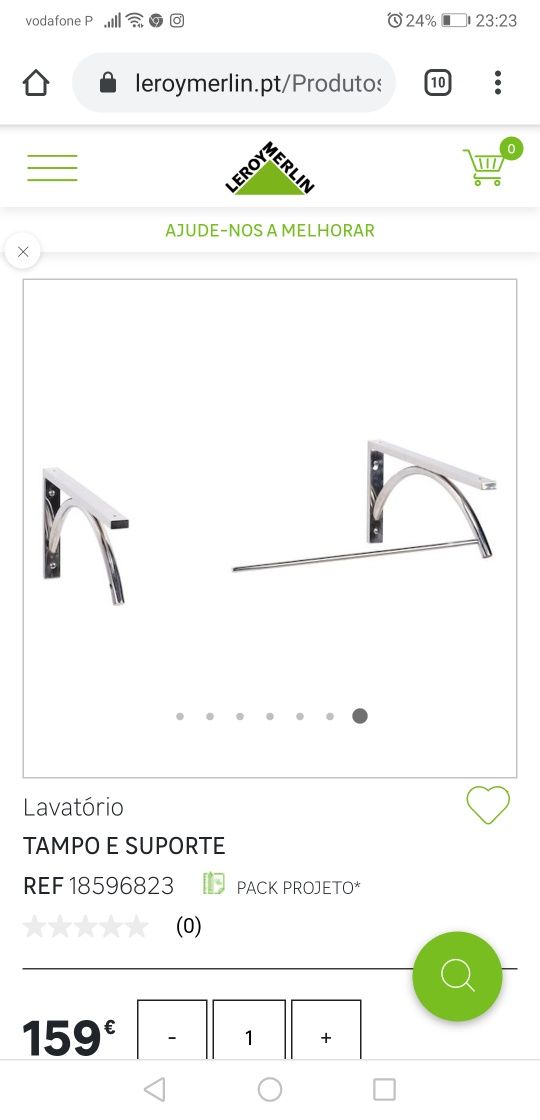 Lavatório tampo e suporte 60cm +espelho