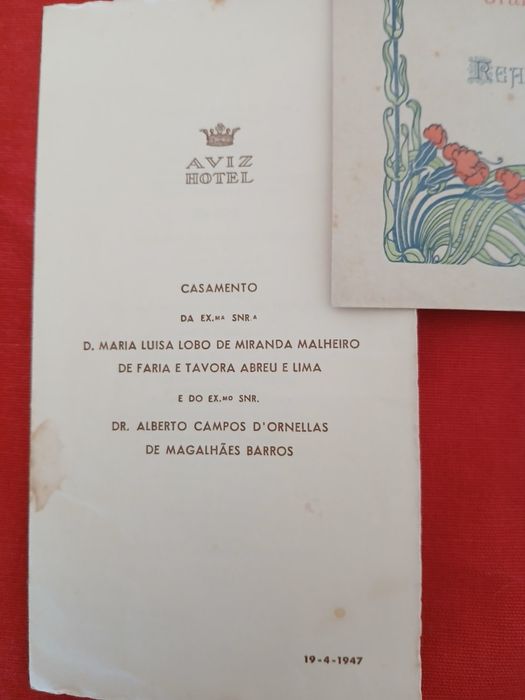 2 Menús Antigos e programa theatro de 1903