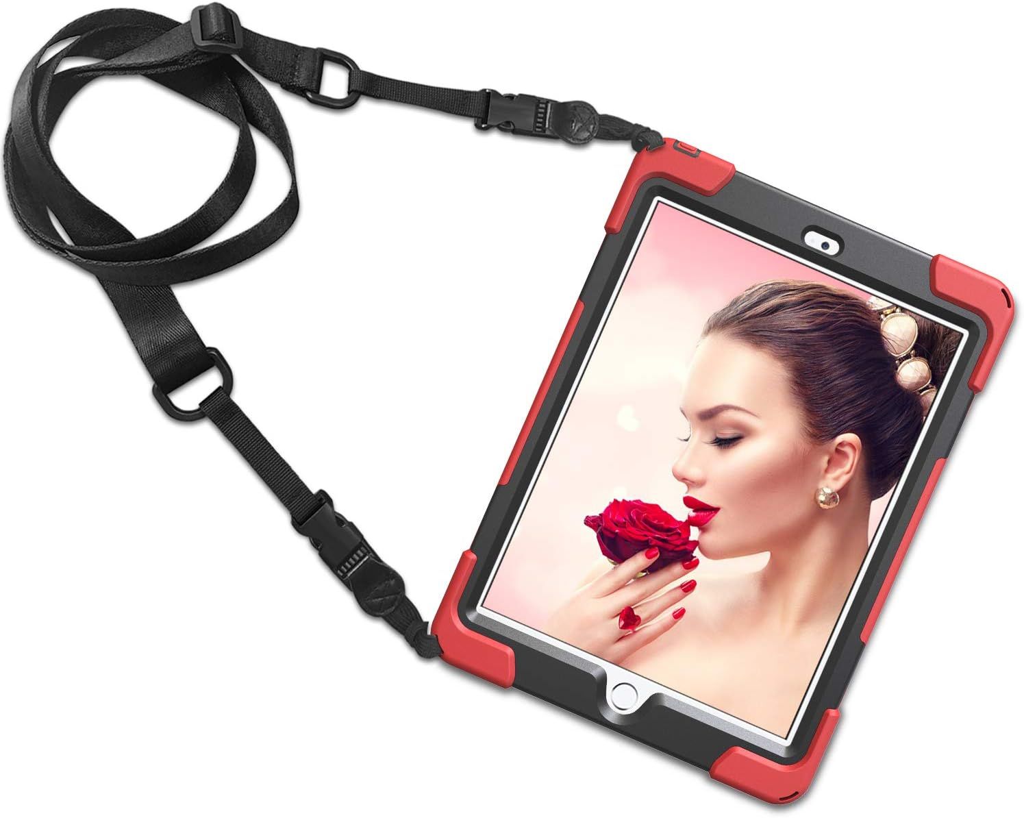 Etui do iPad 2/3/4 z Podstawką i Paskiem na Ramię Czerwone