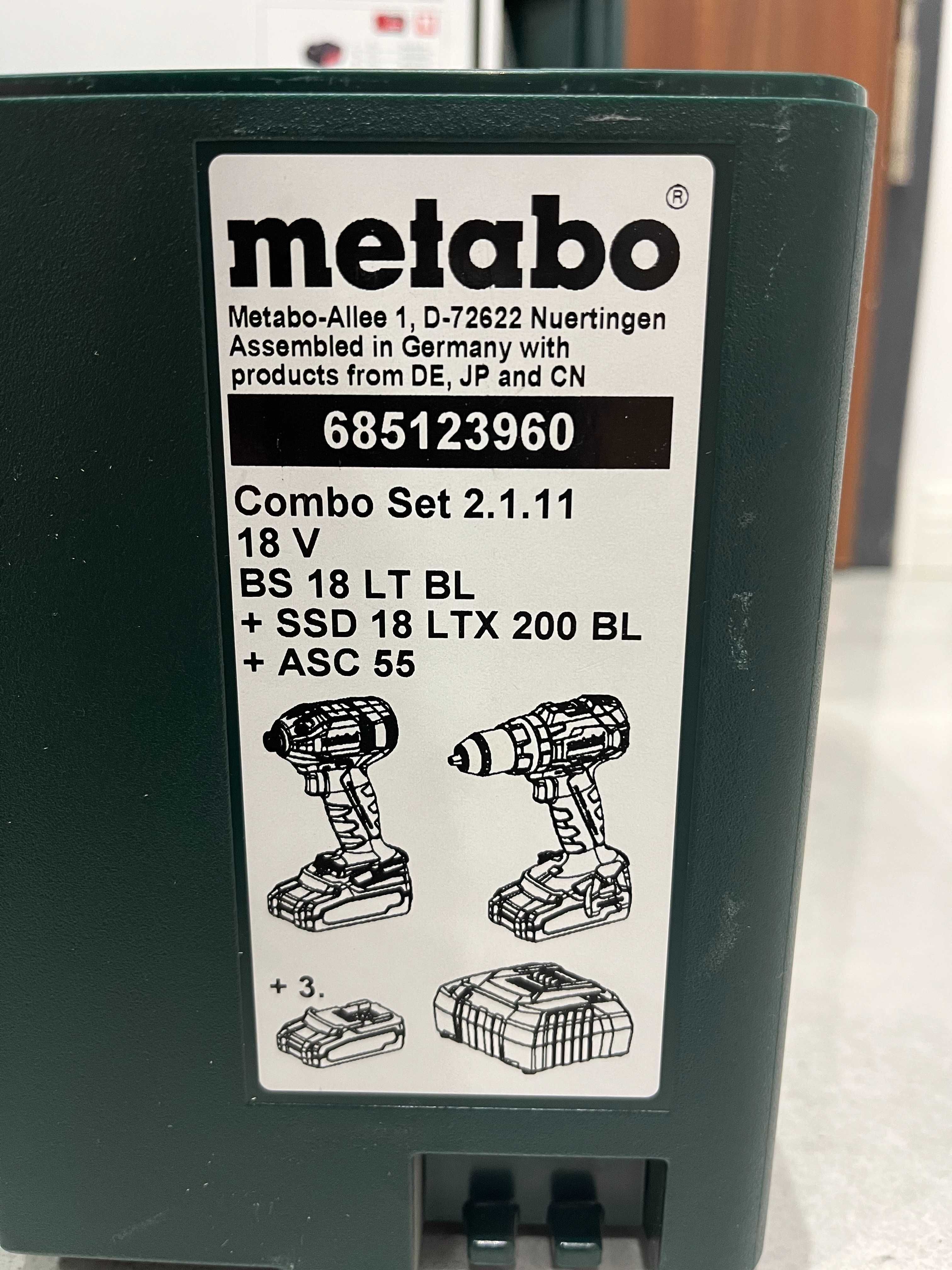 Metabo zestaw Wiertarko-wkrętarka + Zakrętarka + 3x18V 4Ah