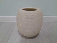 Ozdobny WAZON strukturalny ceramiczny surowy drapany loft wys.21 cm