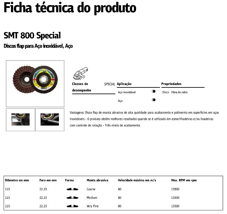 Disco Polir Aço Inoxidável/Alumínio.