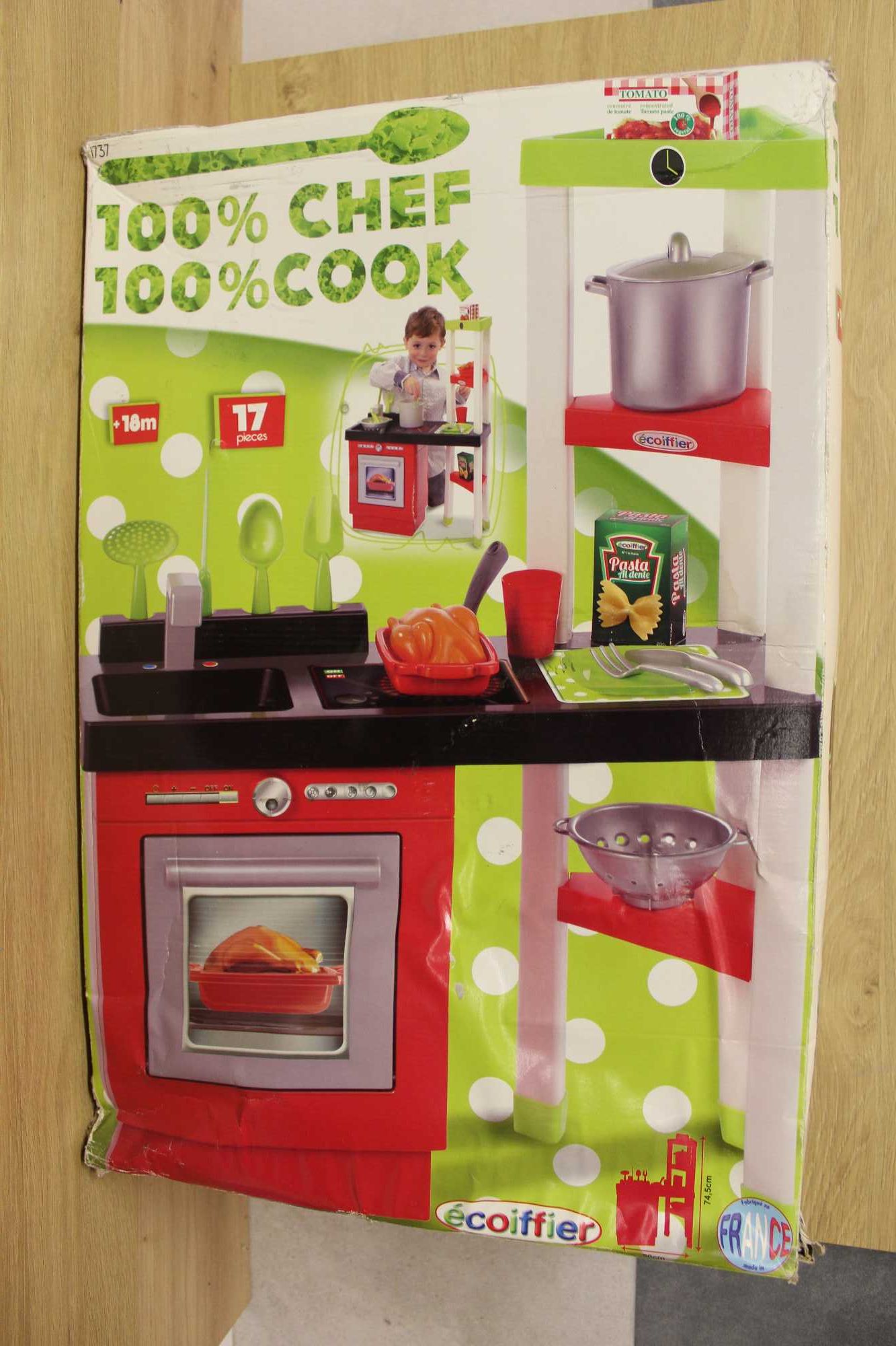 Ecoiffier kuchnia pro-cook z półką zabawka gotowanie, akcesoria