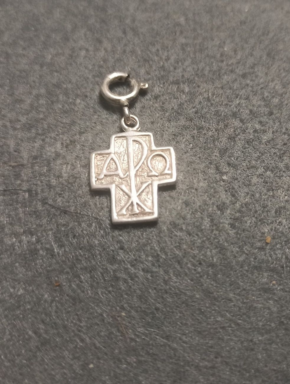 Krzyż Vatikan unikatowy srebrny krzyż Α i Ω Charms Srebro