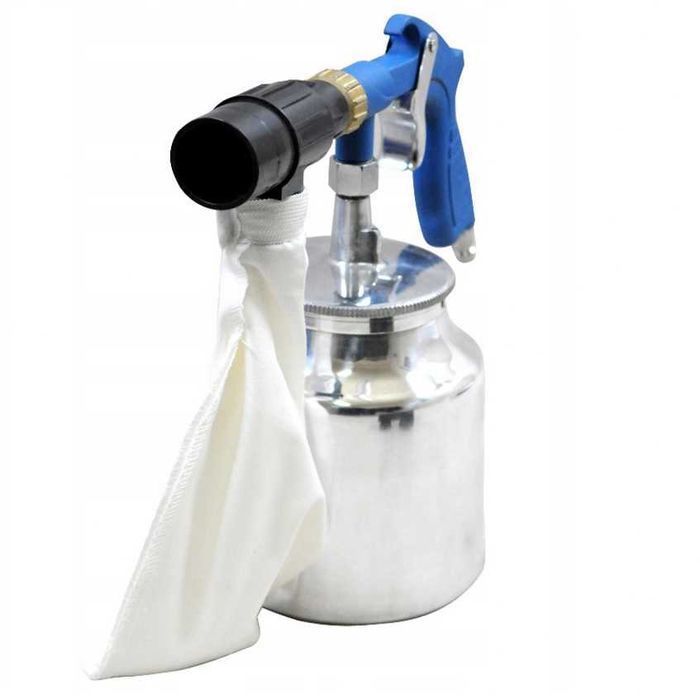 Pistolet do piaskowania 1L z odzyskiem ścierniwa + 1kg ścierniwa