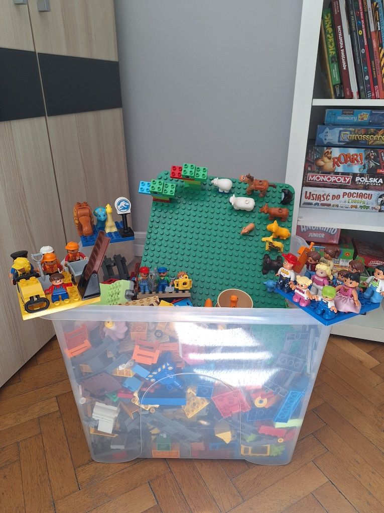 DUŻY ZESTAW LEGO Duplo, tory,kolejka, domek, figurki