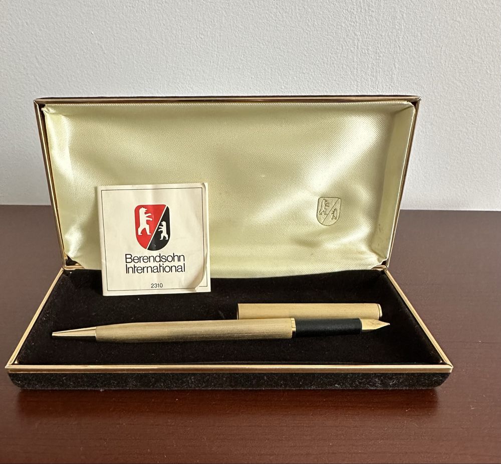 Berendsohn pióro i długopis w jednym platerowane 24k złotem