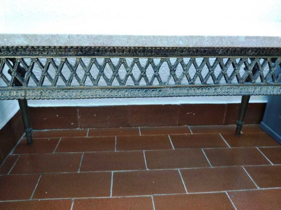 Mesa de Apoio Vintage em Bronze e Mármore de Estremoz