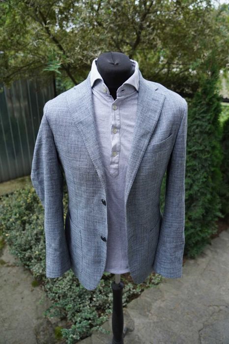 Corneliani męska marynarka blazer 50 R lniana bawełniana wełniana