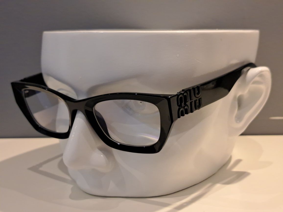 MIU MIU czarne nowe damskie oprawki okulary zerówki logo