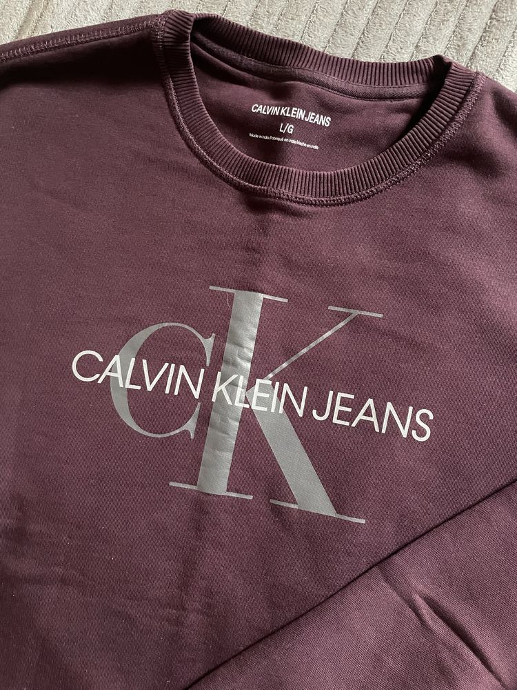 Bordowa burgundowa bluza męska Calvin Klein
