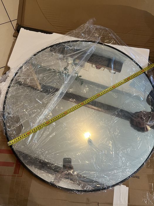 Okrągłe czarne lustro 80cm