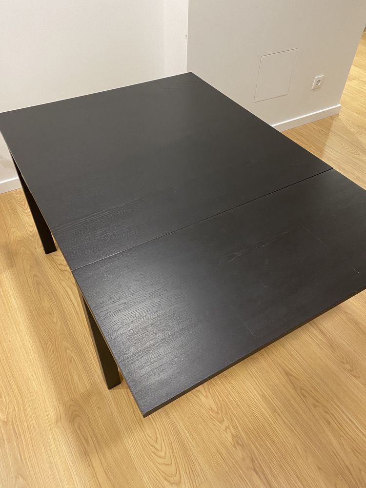 Mesa extensível, preto/castanho escuro