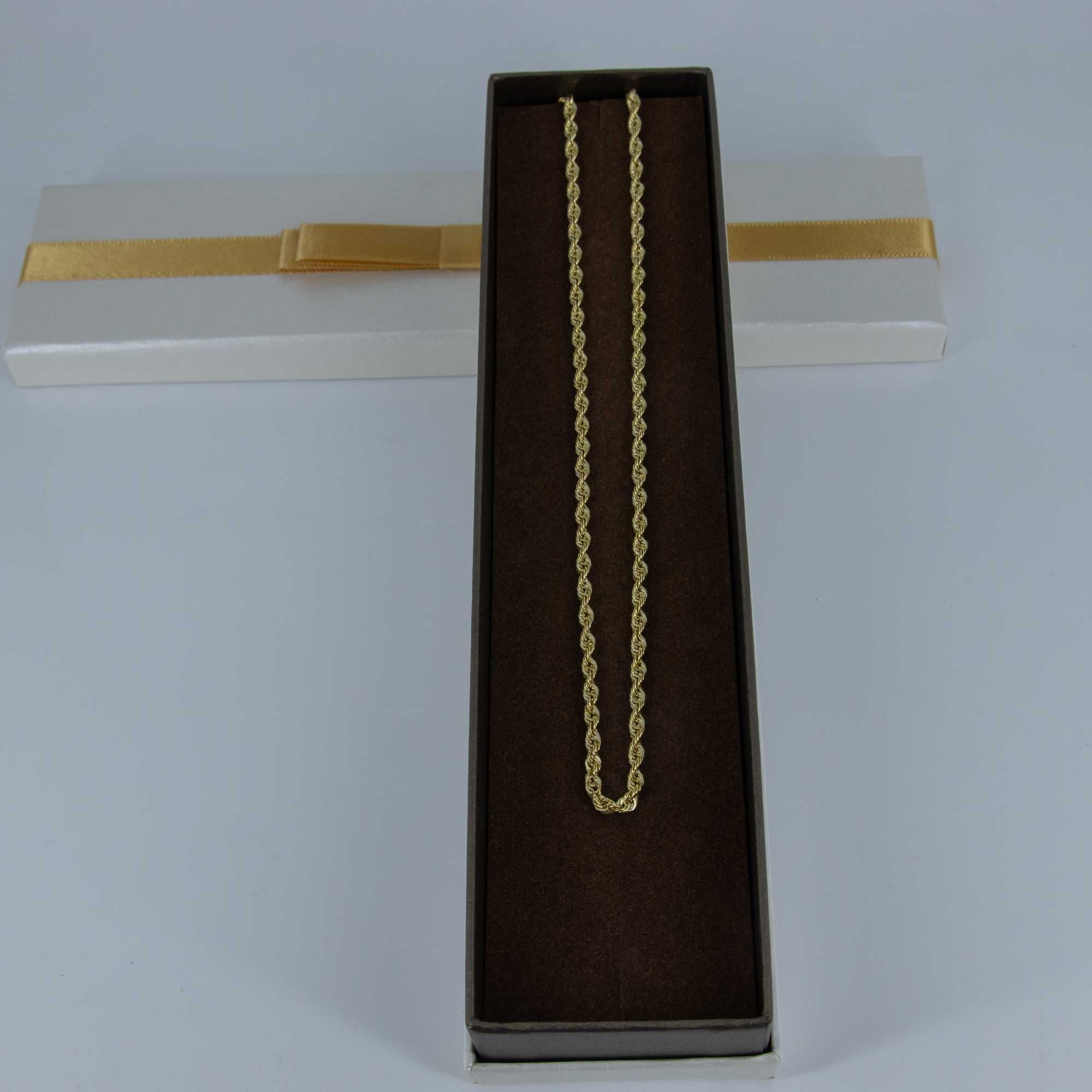 Złoty łańcuszek damski 585 3,83 gram 45cm Kordel Nowy WYSYŁKA GRATIS