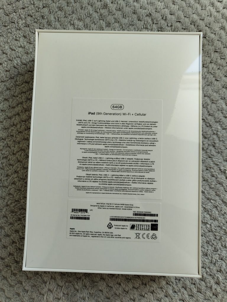 Apple iPad 9 gen (9th) 10.2 cala 64gb wifi + cellular Space Gray