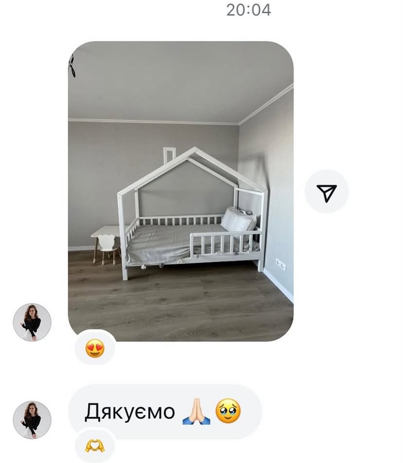 Ліжко дитяче будиночок з дерева