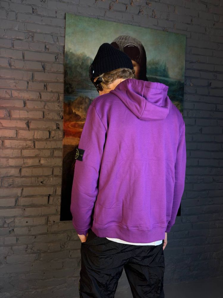 stone island zip hoodie purple