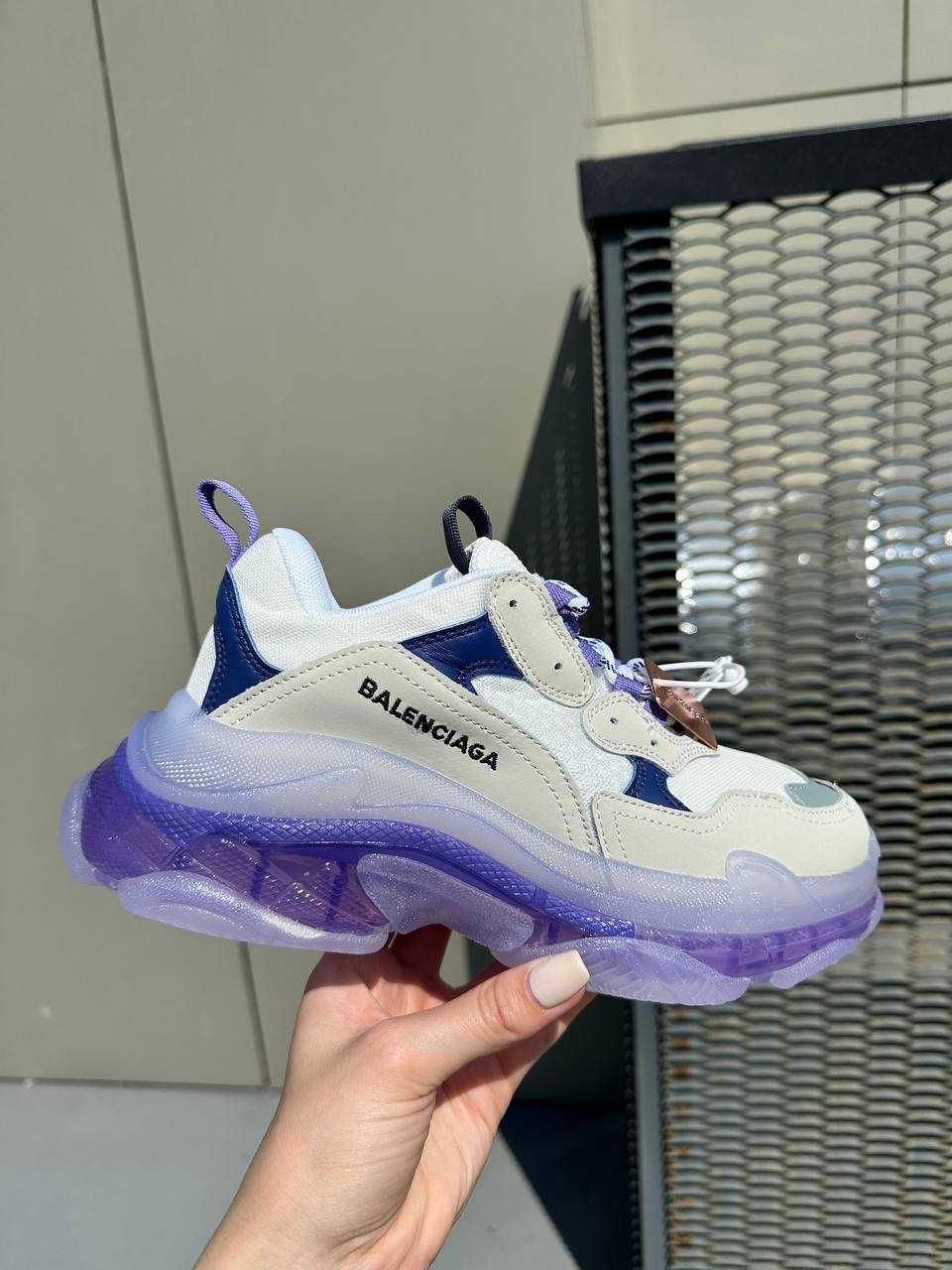 Женские кроссовки Balenciaga Triple S Clear Sole White Violet 36-40